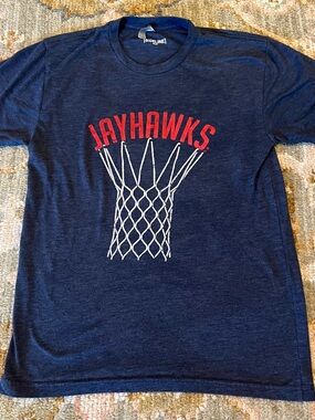 Kansas Jayhawks “Jayhawks” Sideline Shirt Size Small Color Blue Gray